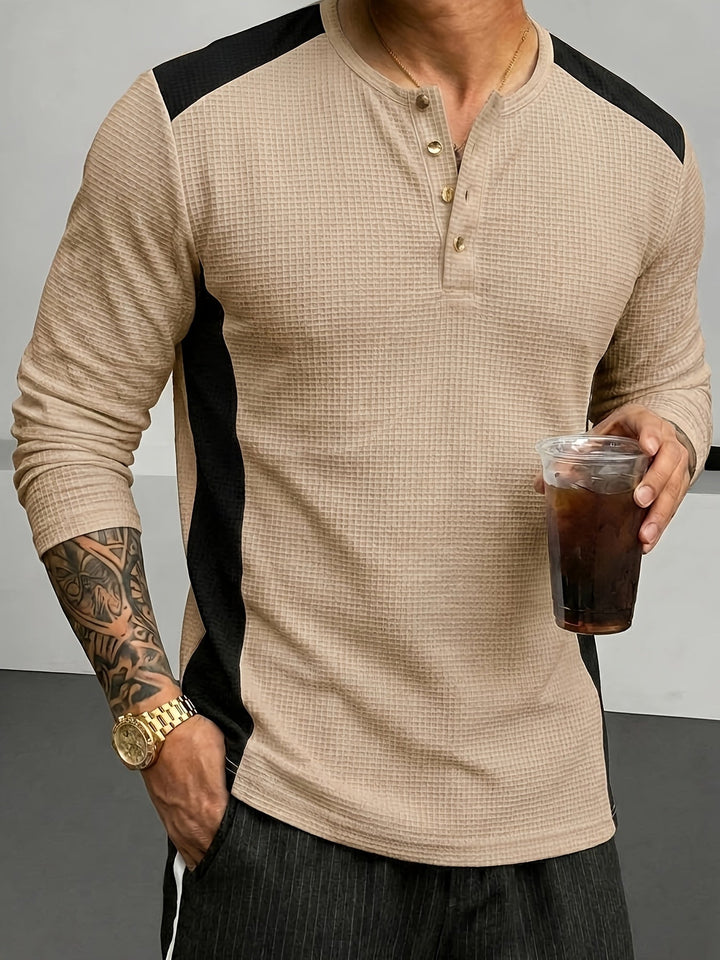 Curtis | Texturerad långärmad Henley