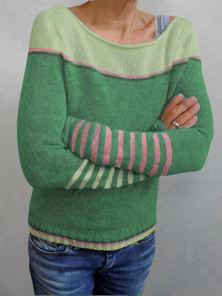 Francesca | Färgblöck Boat Neck Sweater