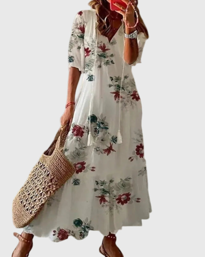 Amalia | Boho Vintage Sommar Maxiklänning