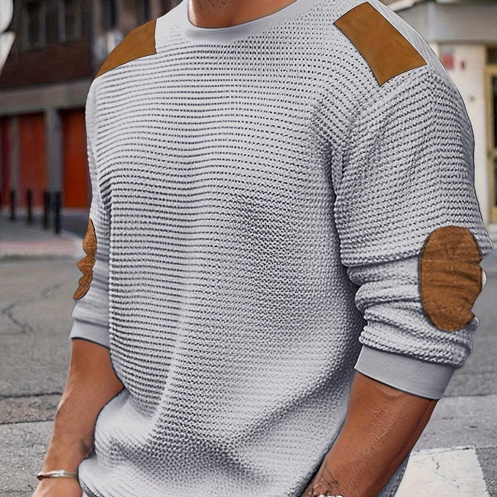 Aaron | Texturerad Elbow-Patch Tröja