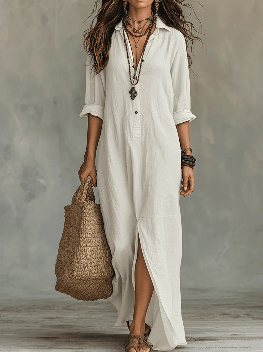 Shirley | Elegant Silhuett Smickrande Maxi Klänning