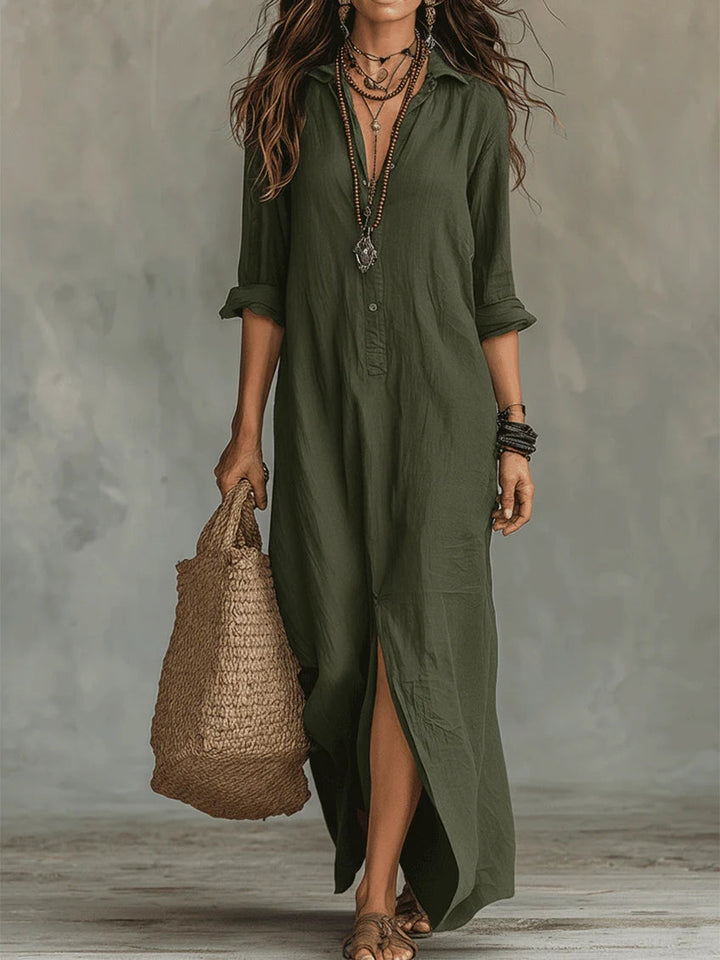 Shirley | Elegant Silhuett Smickrande Maxi Klänning