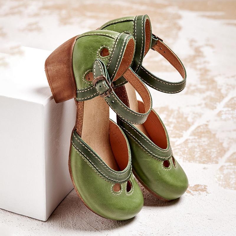 Felicity | Komfort Lågklackade T-Strap Sandaler