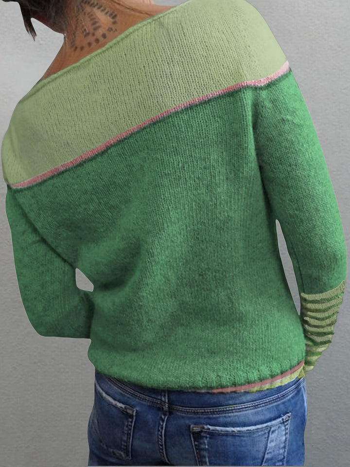 Francesca | Färgblöck Boat Neck Sweater