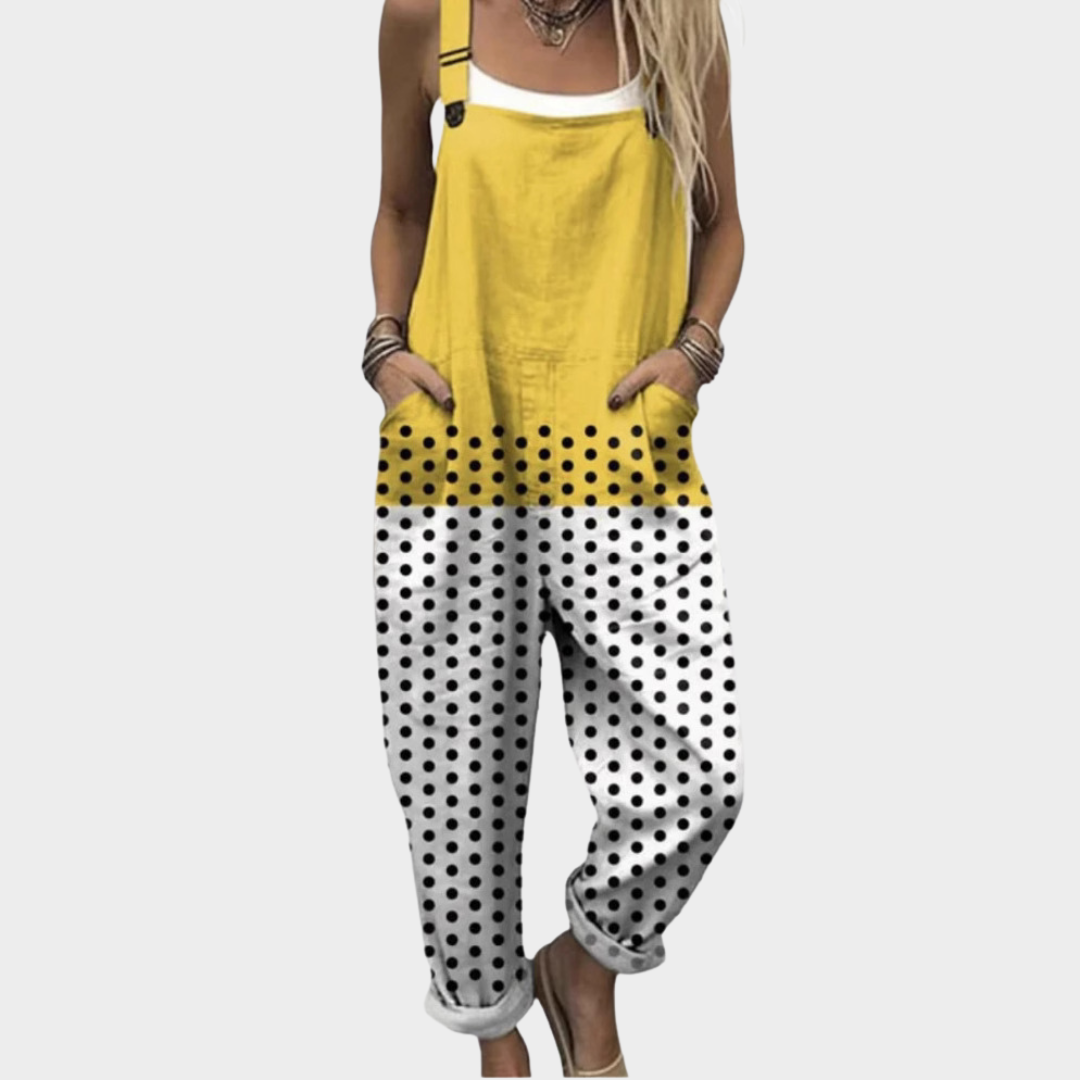 Gloria | Stilig Jumpsuit med Färgglada Prickar