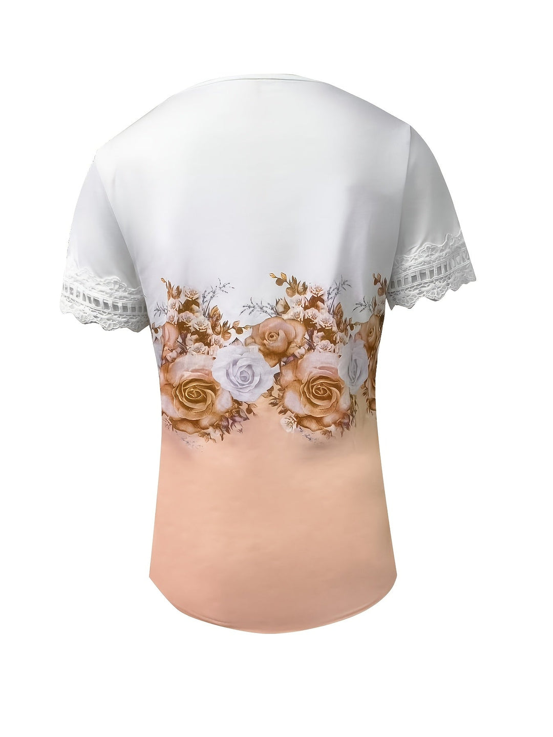 Constance | Blus med spetsdetaljer och blommönster
