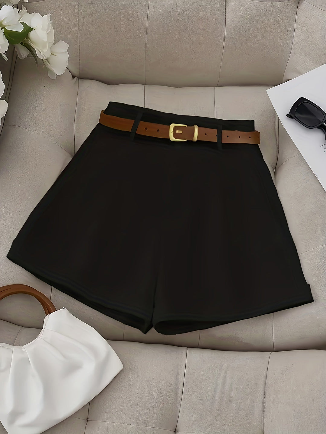 Blythe | Skräddarsydda Högmidjade Shorts med Bälte