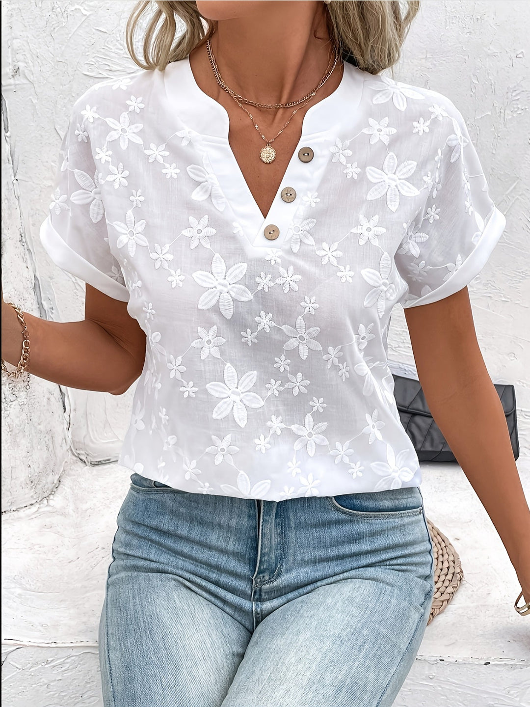Lorraine | Blommig V-ringad Blus