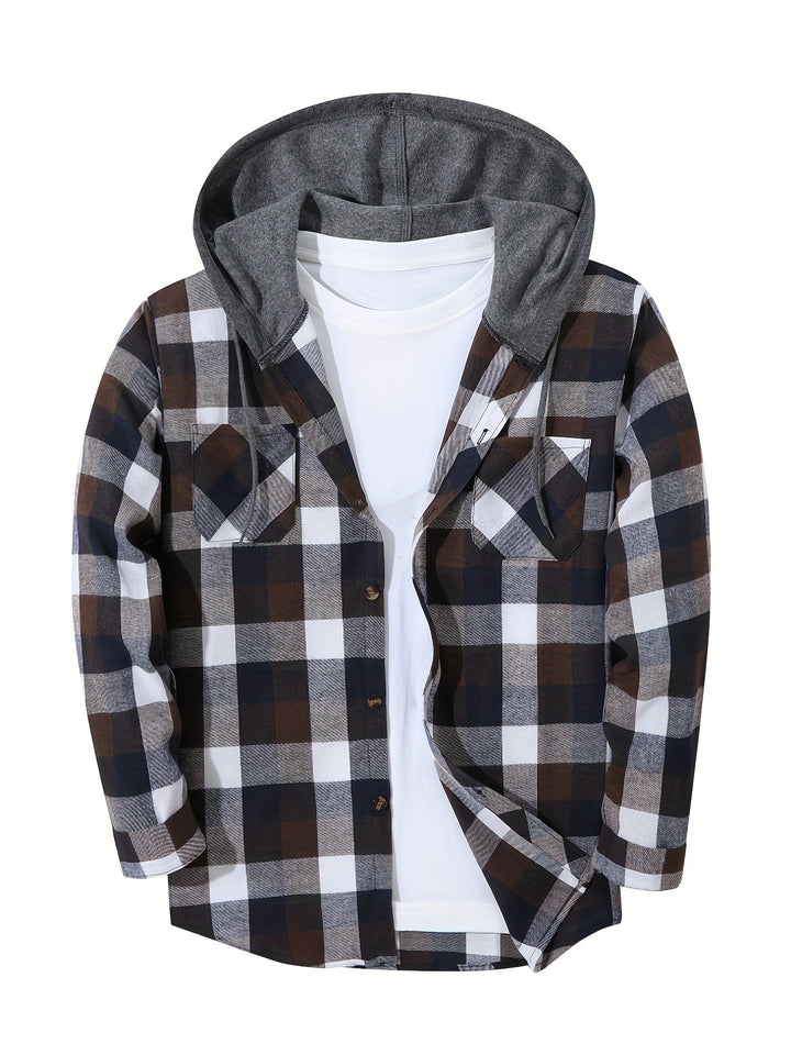 Braxton | Rutig Hoodie Skjorta