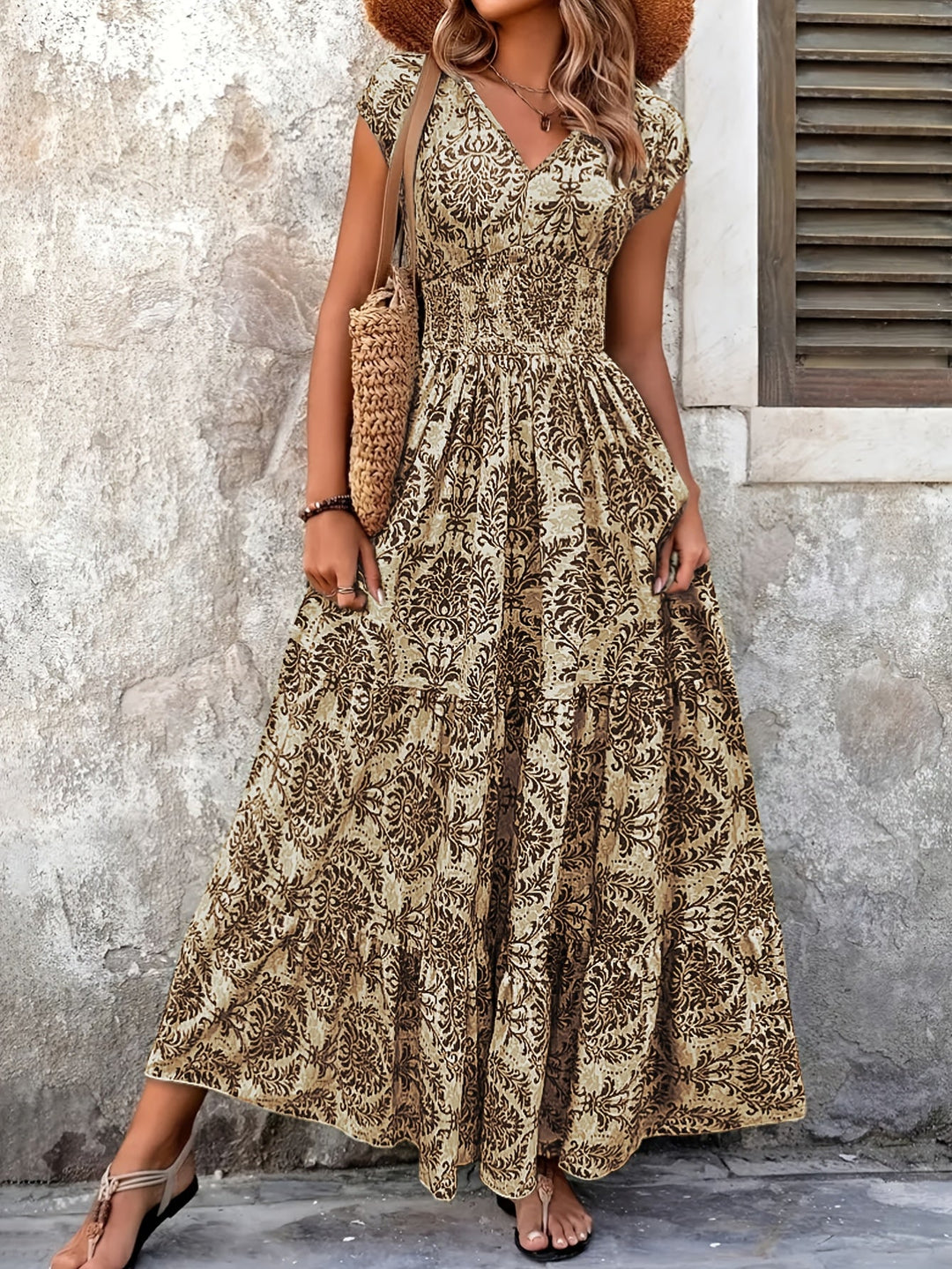 Lorena | Flödande Bohemisk Maxi Klänning