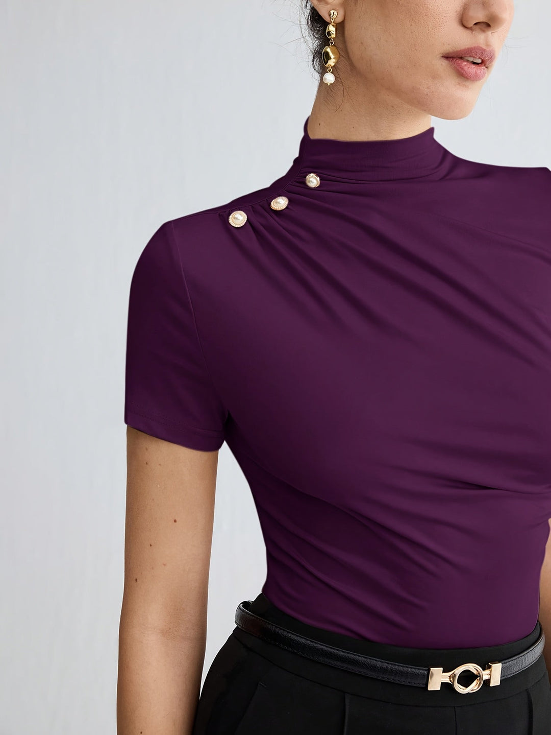 Sienna | Mock Neck Kortärmad Topp