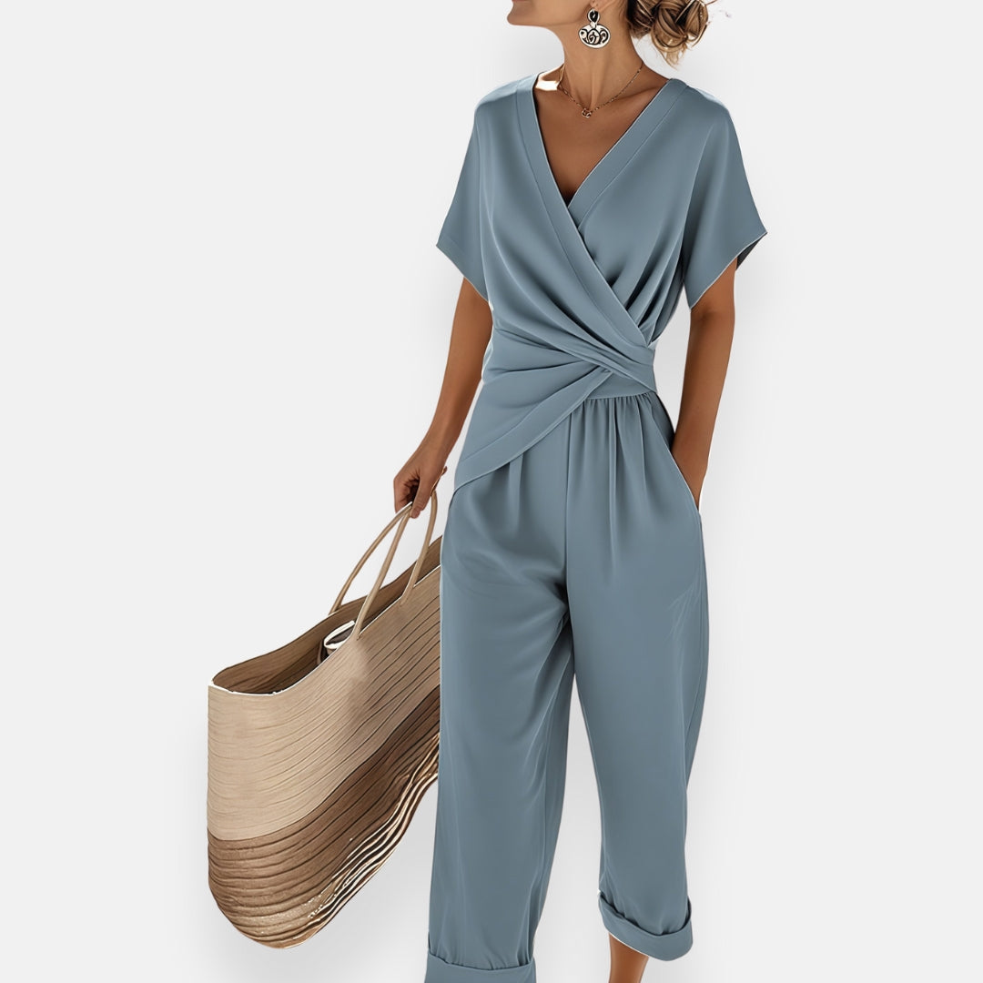 Madison | Draperad Båtdetalj Jumpsuit