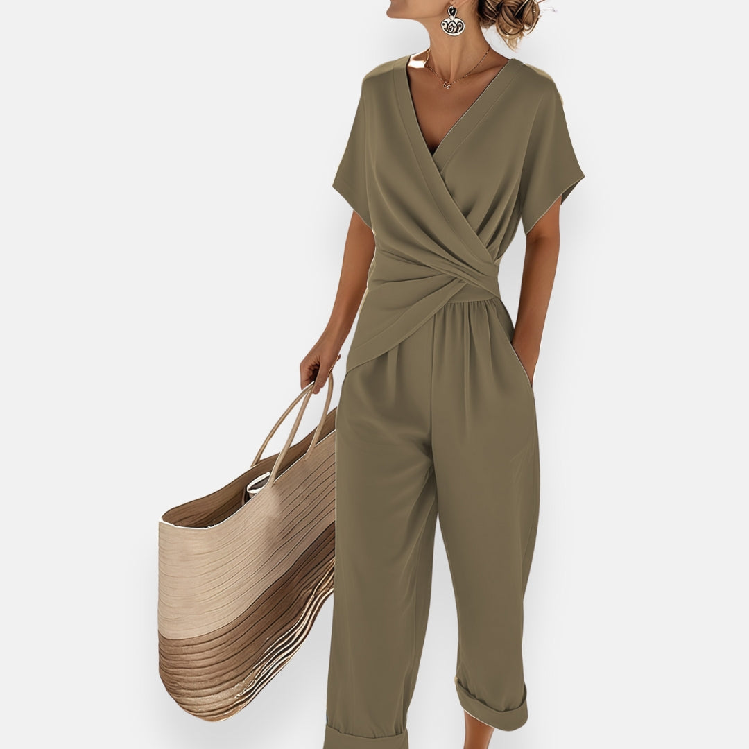 Madison | Draperad Båtdetalj Jumpsuit