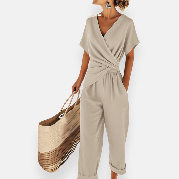 Madison | Draperad Båtdetalj Jumpsuit