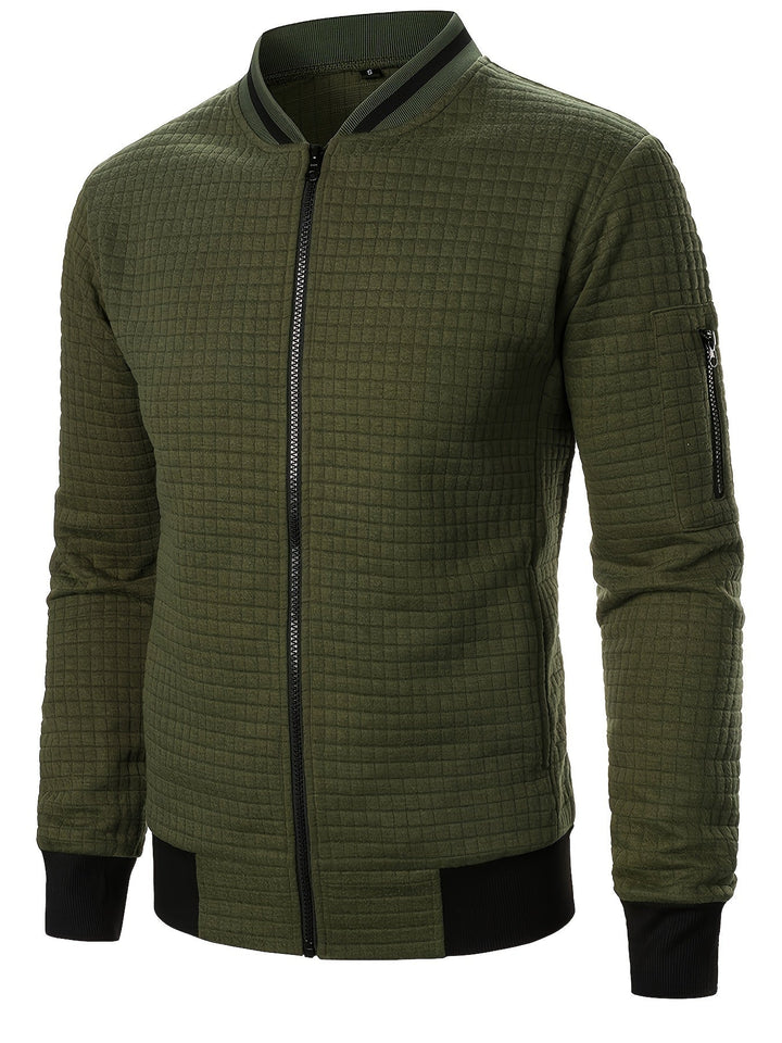 Raymond | Texturerad Zip-Up Bomberjacka