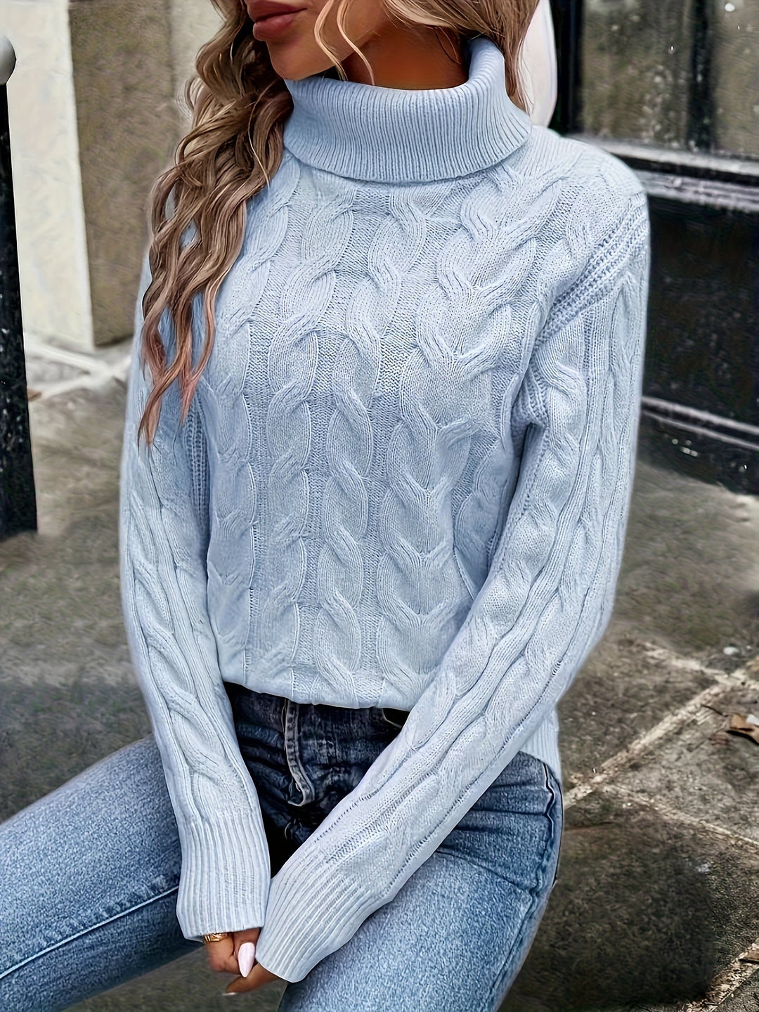 Celeste | Mysig kabelstickad polotröja
