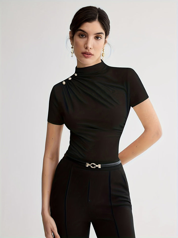 Sienna | Mock Neck Kortärmad Topp