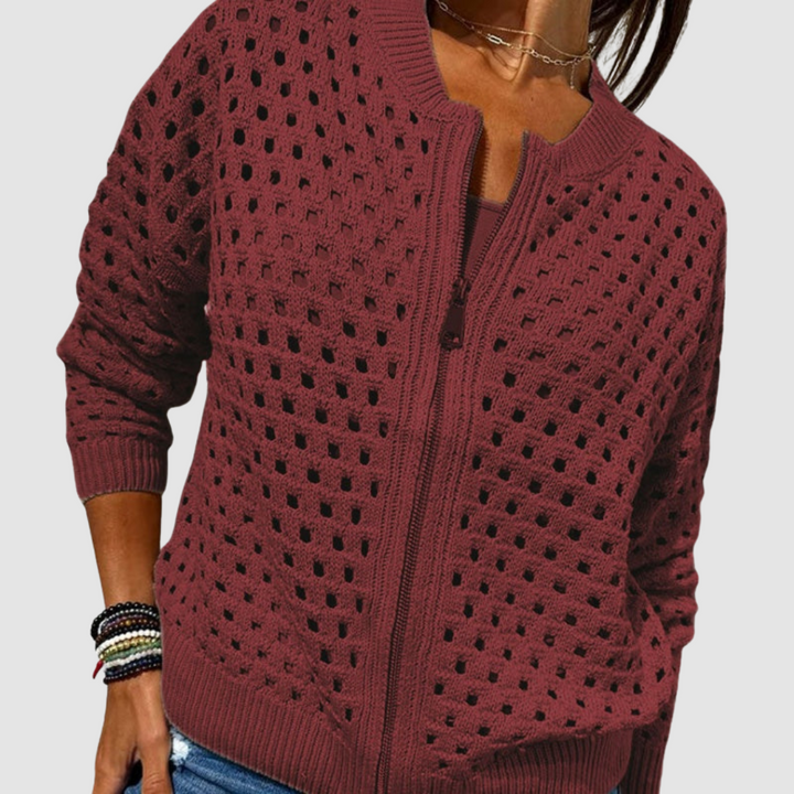 Gracie | Premium Stickad Hål Cardigan