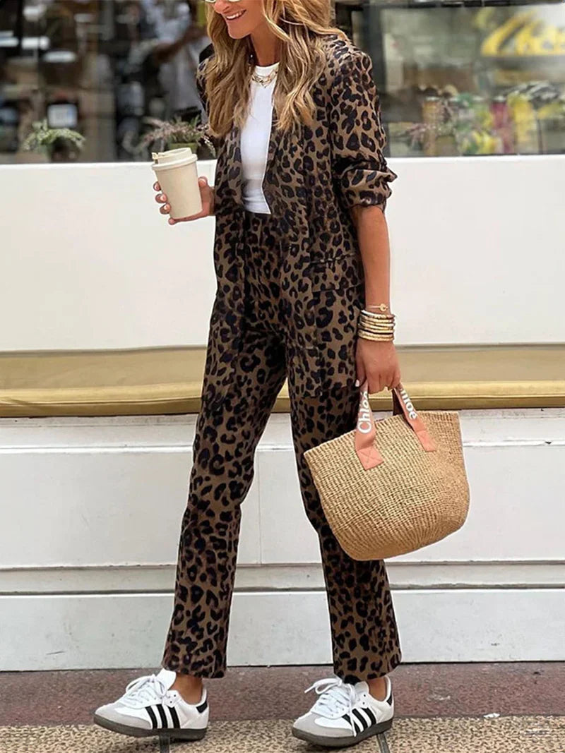 Sienna | Djurtryck Blazer &amp; Byxset
