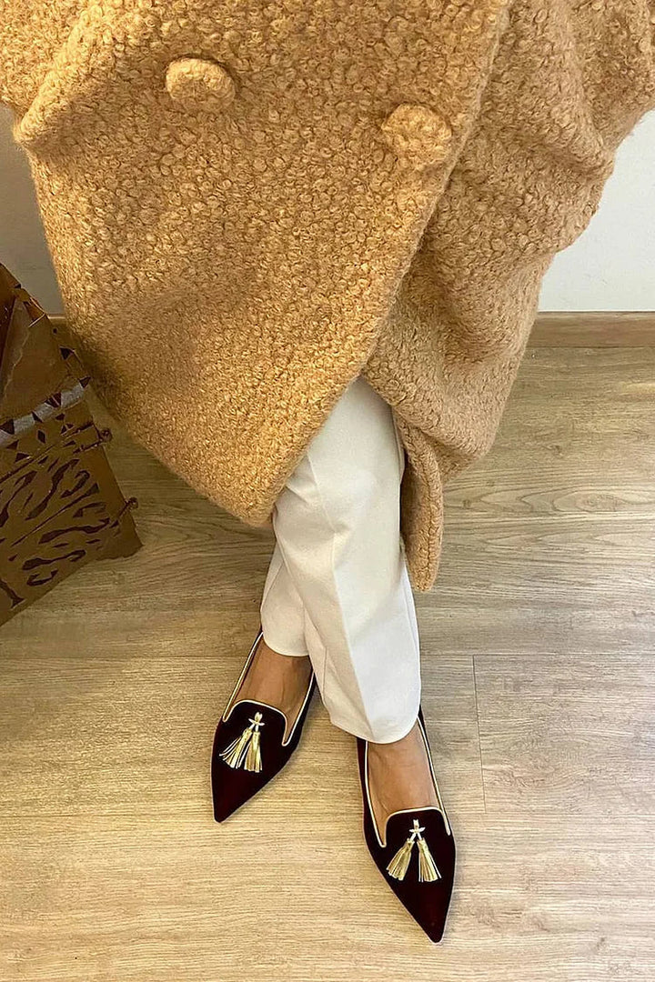 Bailey | Elegant Spetsiga Fringed Loafers