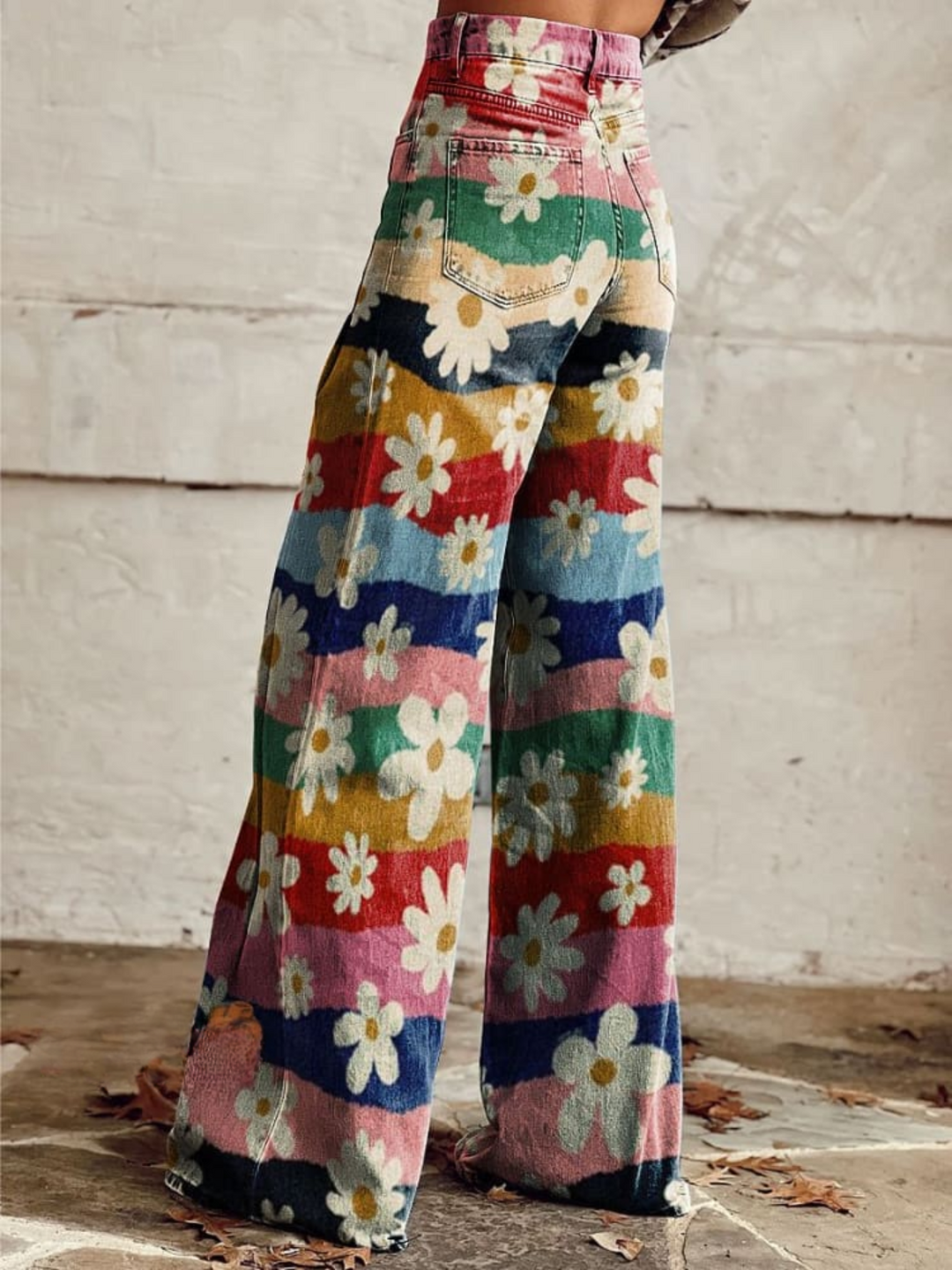 Cynthia | Elegant Multicolor Blommiga Byxor
