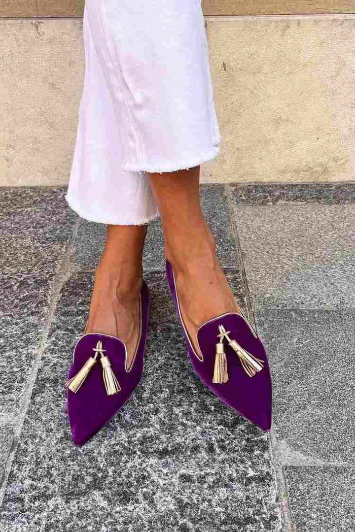Bailey | Elegant Spetsiga Fringed Loafers