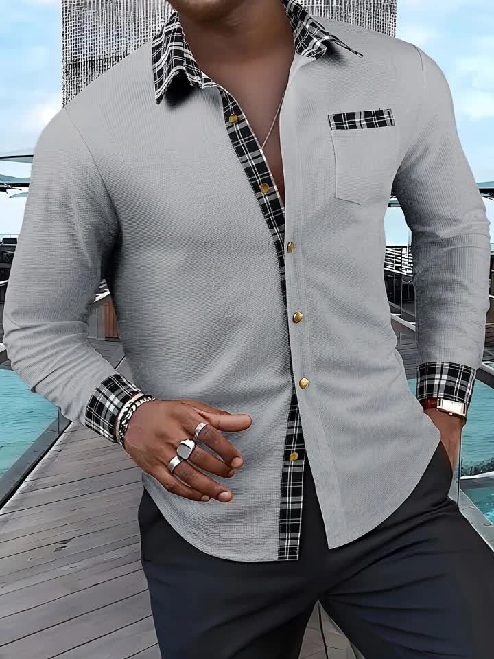 Bradley | Texturerad Kontrastskjorta