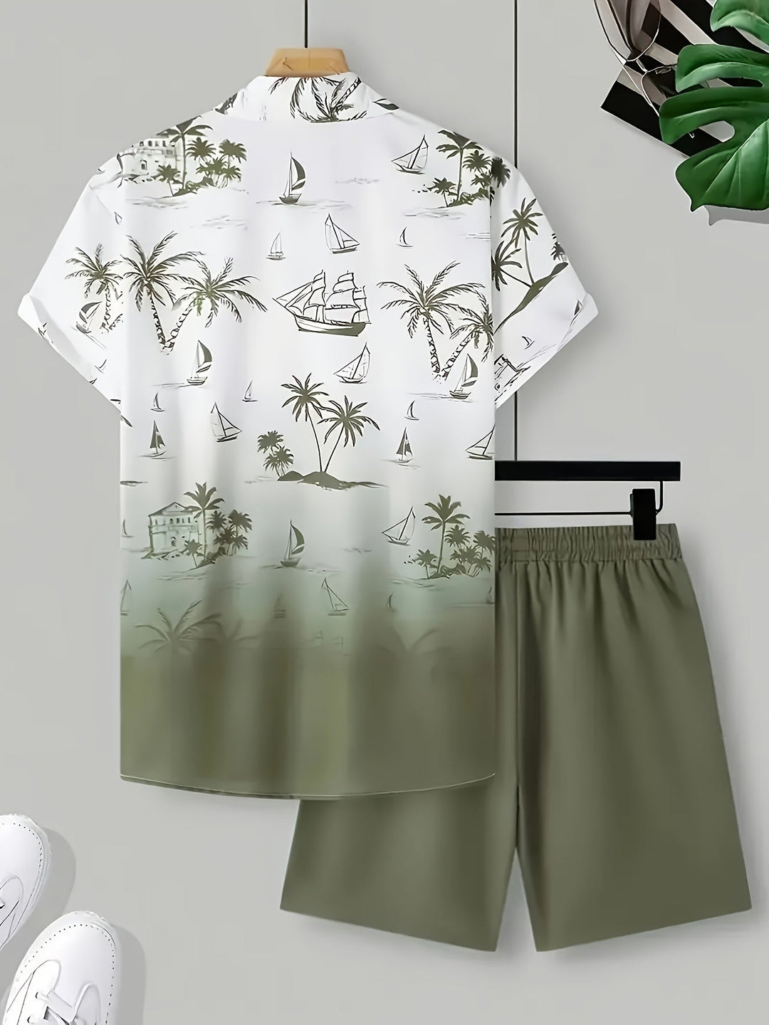 Garrett | Tryckt Skjorta och Shorts Set