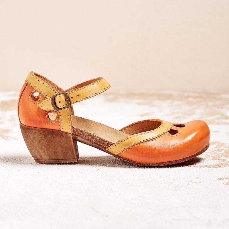 Felicity | Komfort Lågklackade T-Strap Sandaler