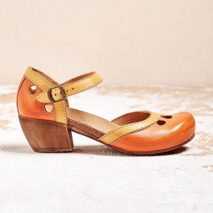 Felicity | Komfort Lågklackade T-Strap Sandaler