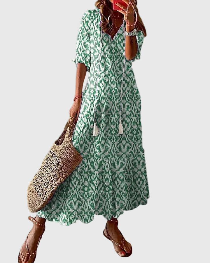 Amalia | Boho Vintage Sommar Maxiklänning