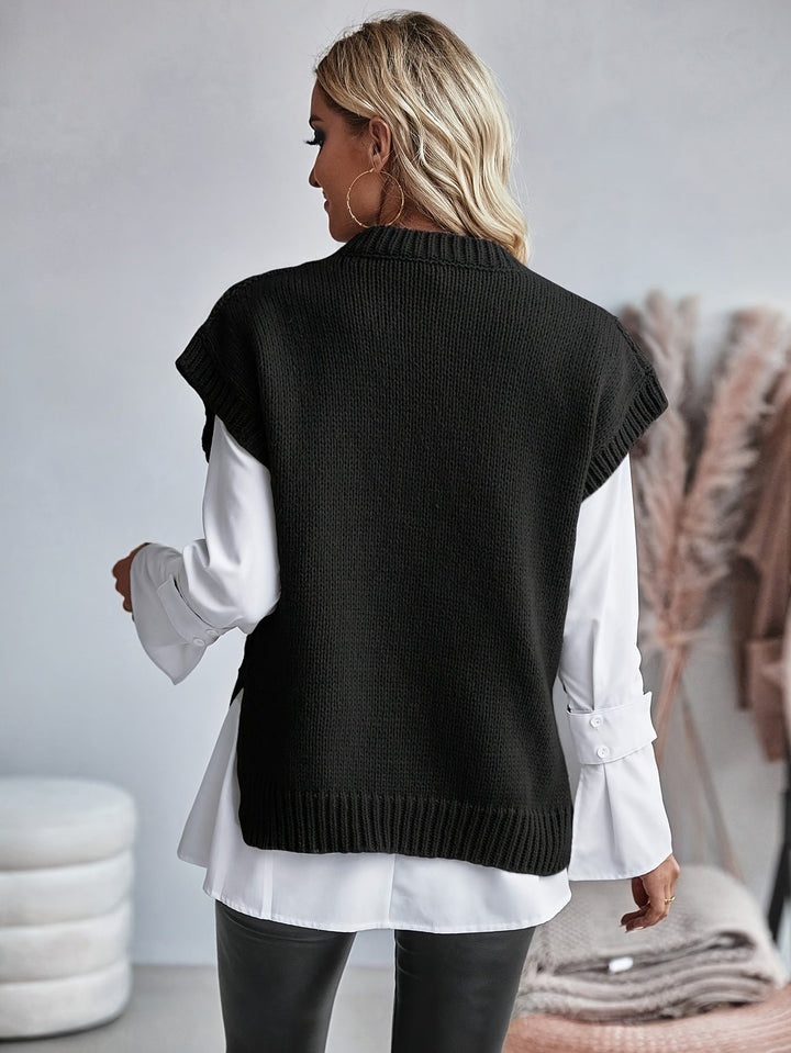 Bridget | Mysig Kabelstickad Tröja Väster