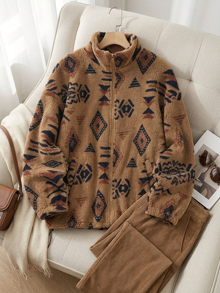 Carmen | Mönstrad Zip-Up Jacka