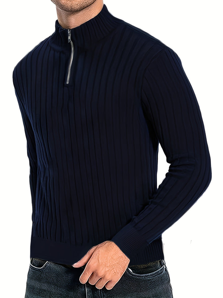 Thatcher | Ribbade Kvartzip-Sweater
