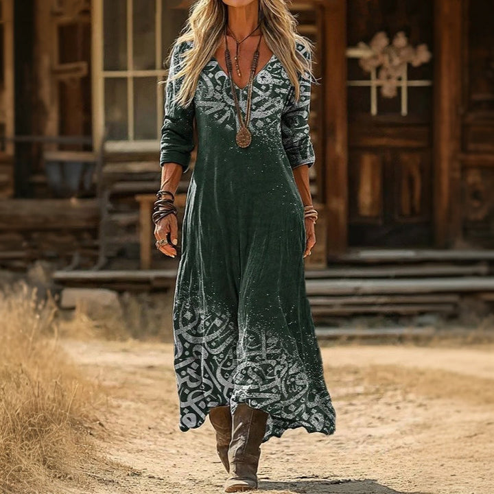 Antonia | Vintage Långärmad Casual Klänning