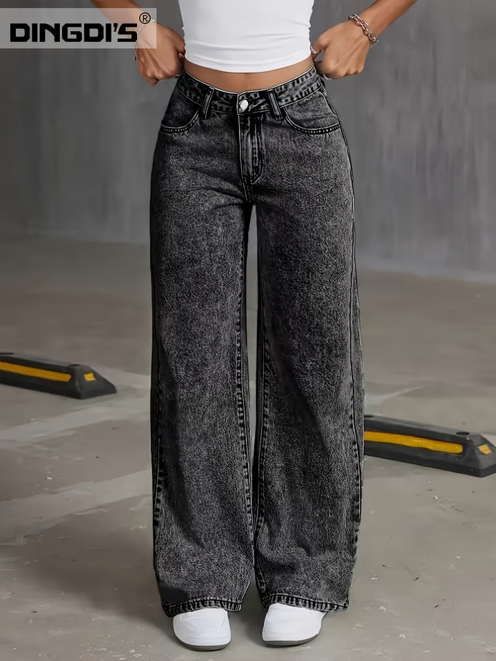 Tamsin | Högmidjade Vida Jeans