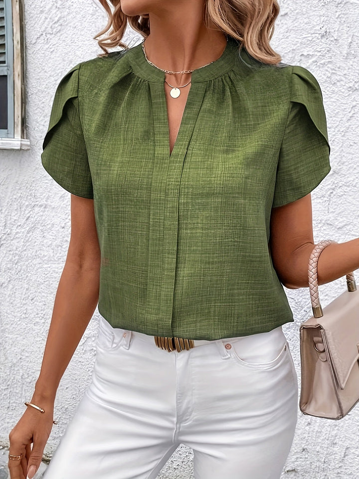 Heather | Blus med Petalärm och Notch