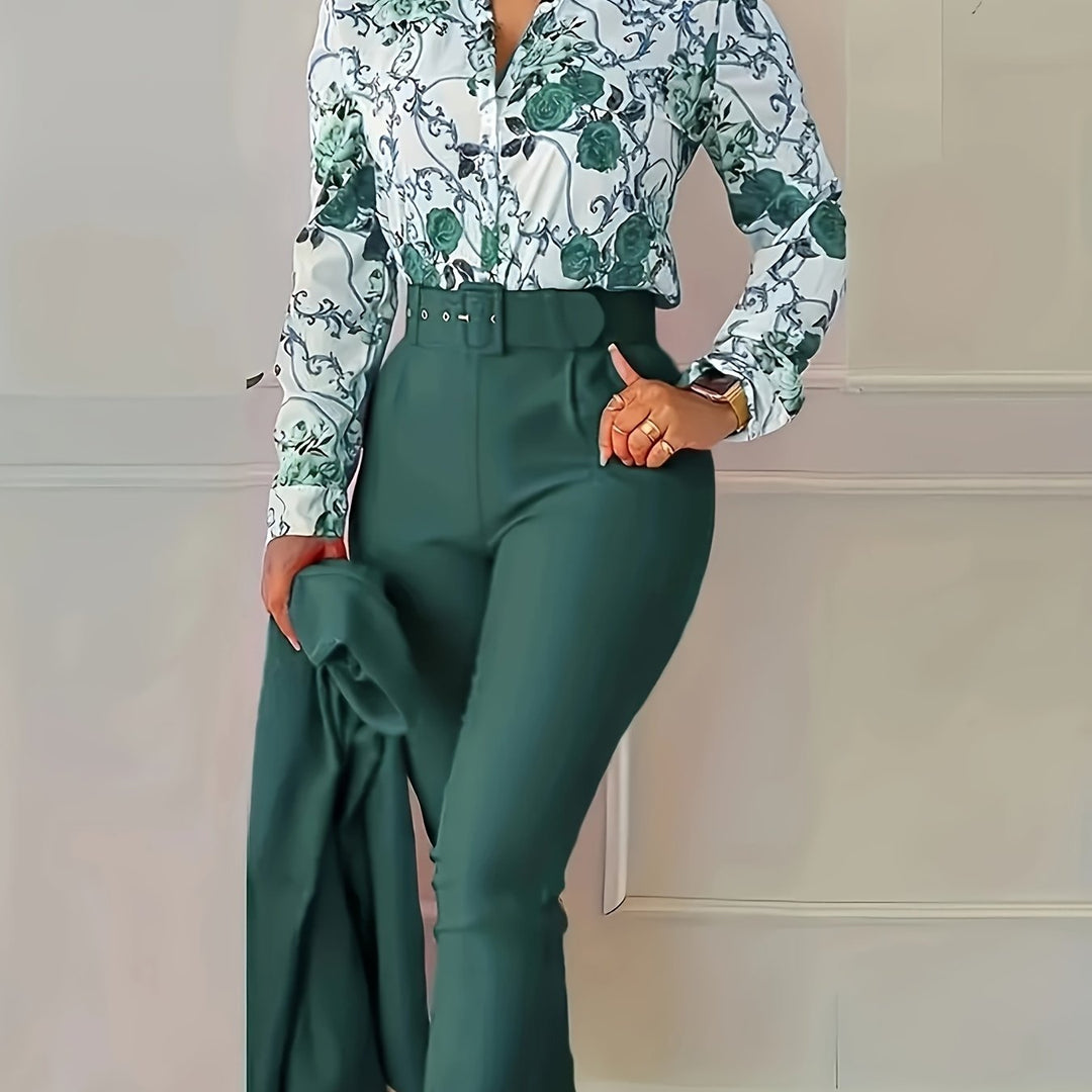 Susanna | Elegant Blommig Tvådelad Set