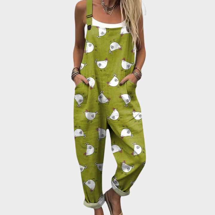 Marie | Bekväm prickig kycklingkonst jumpsuit