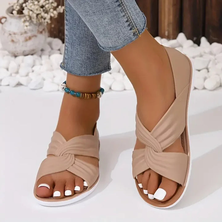 Elena | Dämpade Sandaler med Korsade Remmar