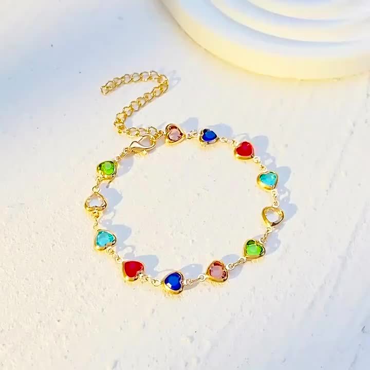 Gail | Stilig Mångfärgad Hjärtdesign Armband