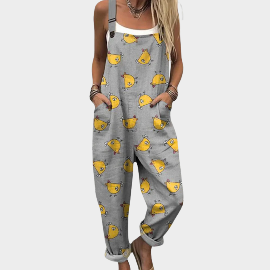 Marie | Bekväm prickig kycklingkonst jumpsuit