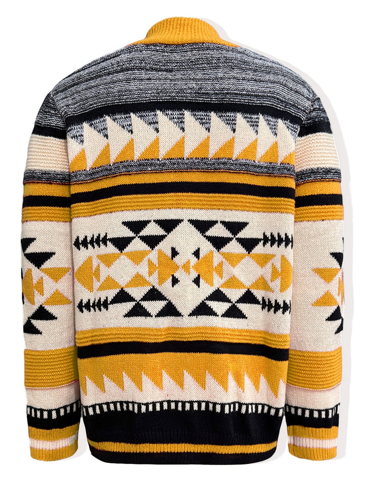 Callum | Mönstrad Zip-Up Cardigan