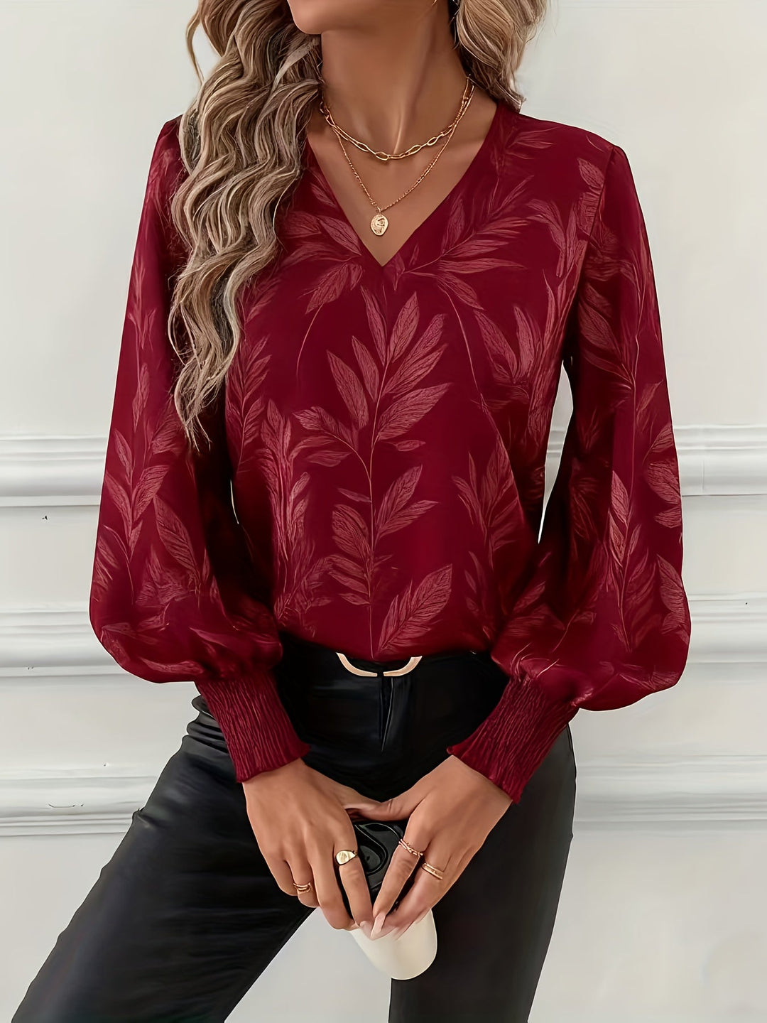 Elena | Botanisk V-ringad Blus