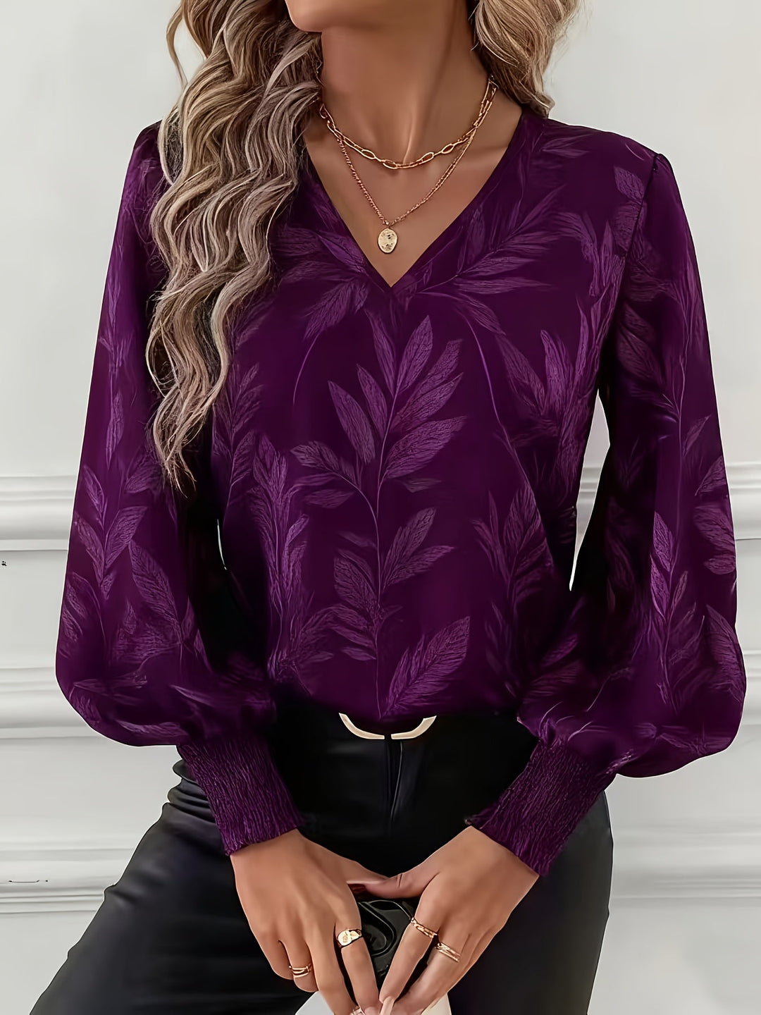 Elena | Botanisk V-ringad Blus