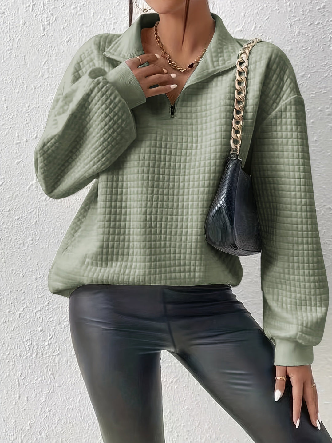 Susanna | Avslappnad Kvartzip-Pullover