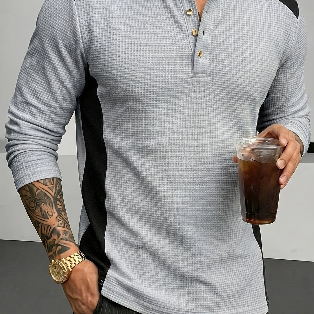 Curtis | Texturerad långärmad Henley
