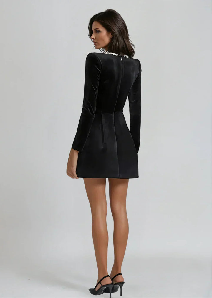 Brielle | Elegant Sammet Mini Klänning