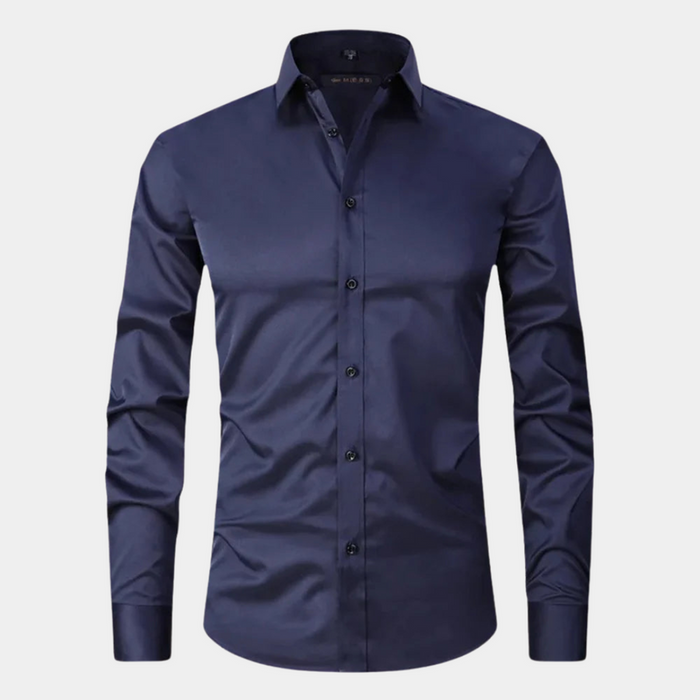 Herr Klassisk Skjorta med Lång Ärm och Slim Fit