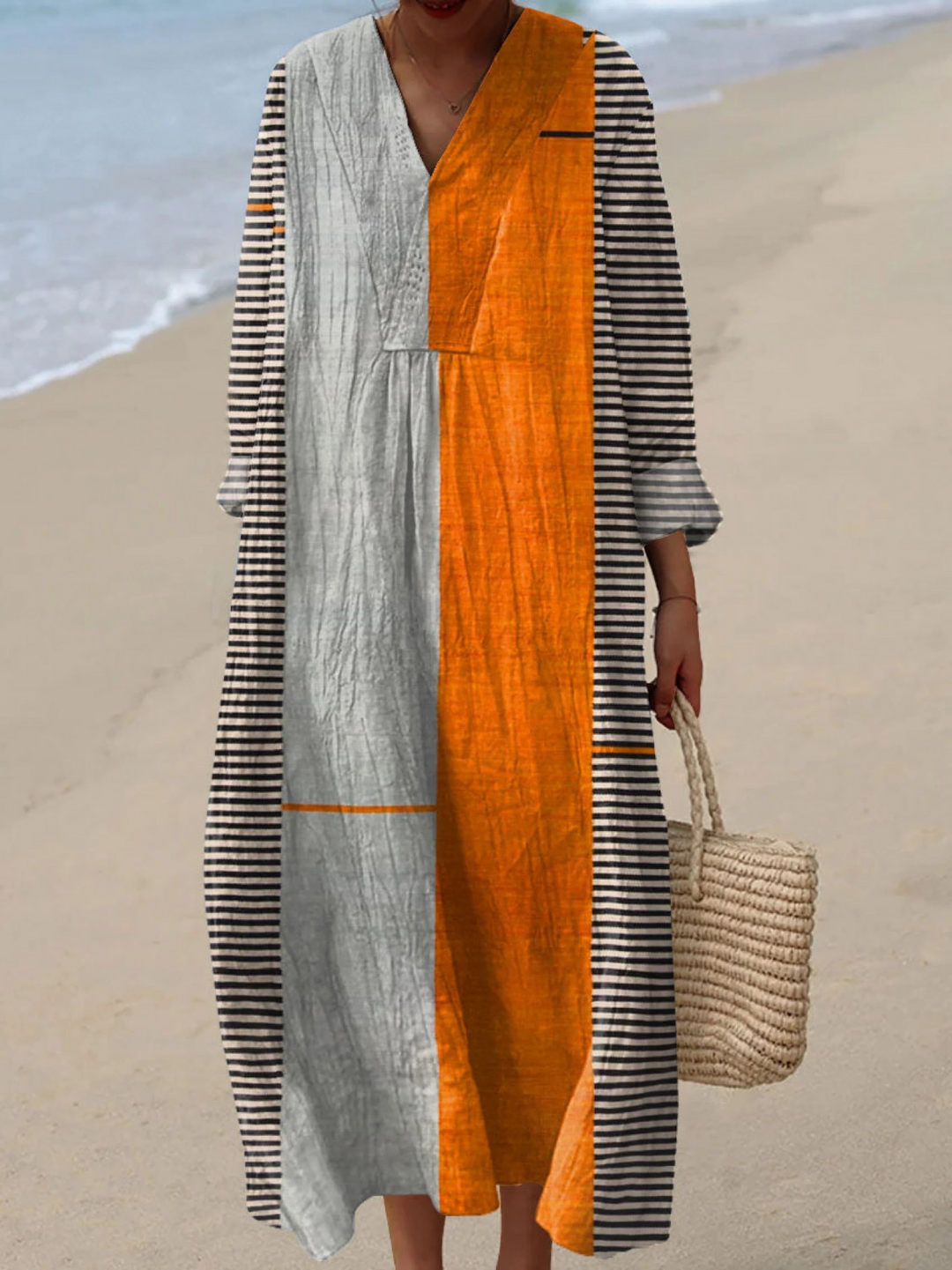 Victoria | Vintage Boho Geometri Konst Klänning